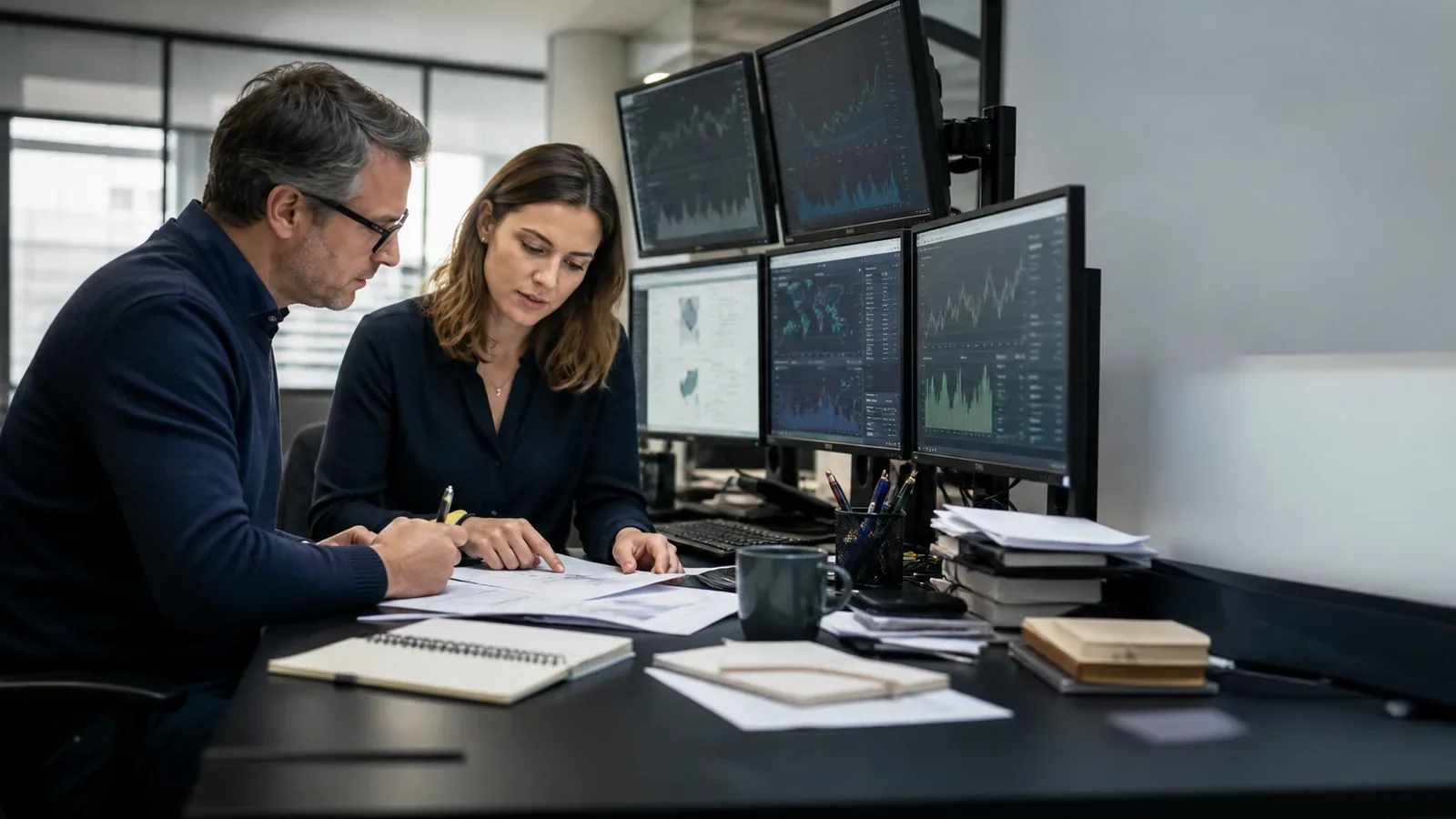 Journalistes analysant l’actualité financière et les marchés