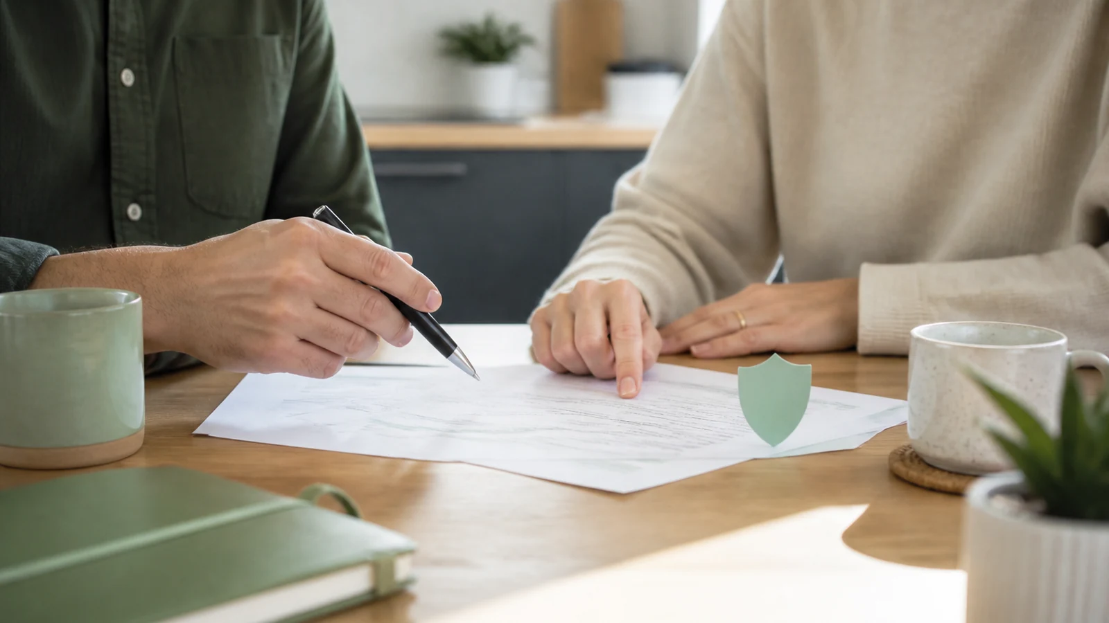 Couple comparant les garanties et exclusions de son assurance emprunteur