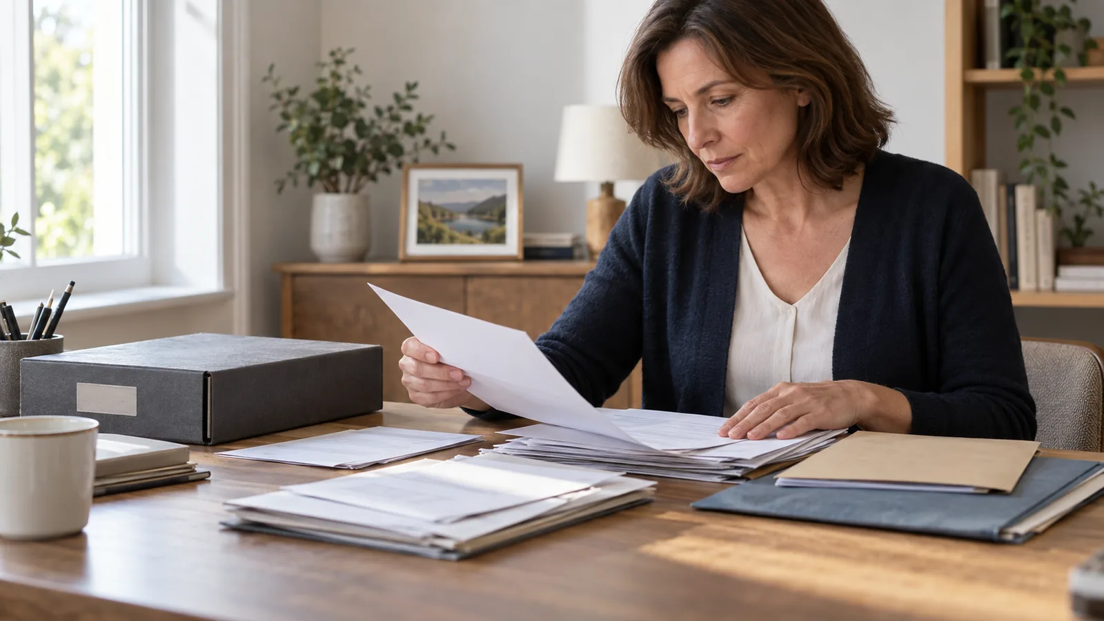 Proche classant les documents nécessaires à une recherche d’assurance-vie