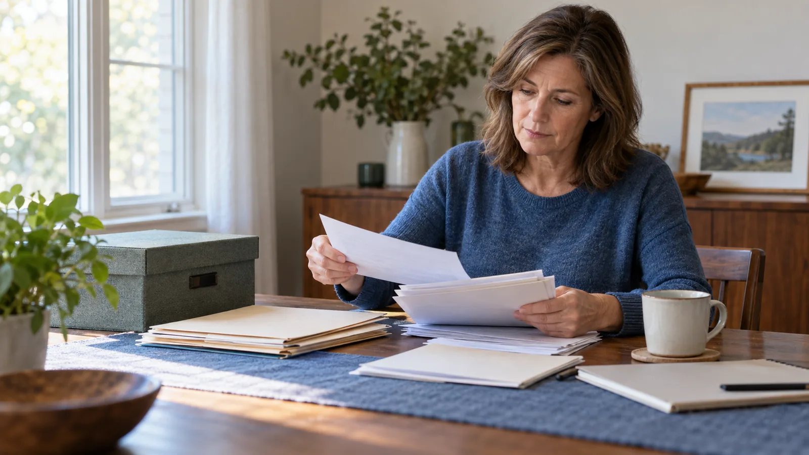 Une héritière classe les documents bancaires utiles après un décès