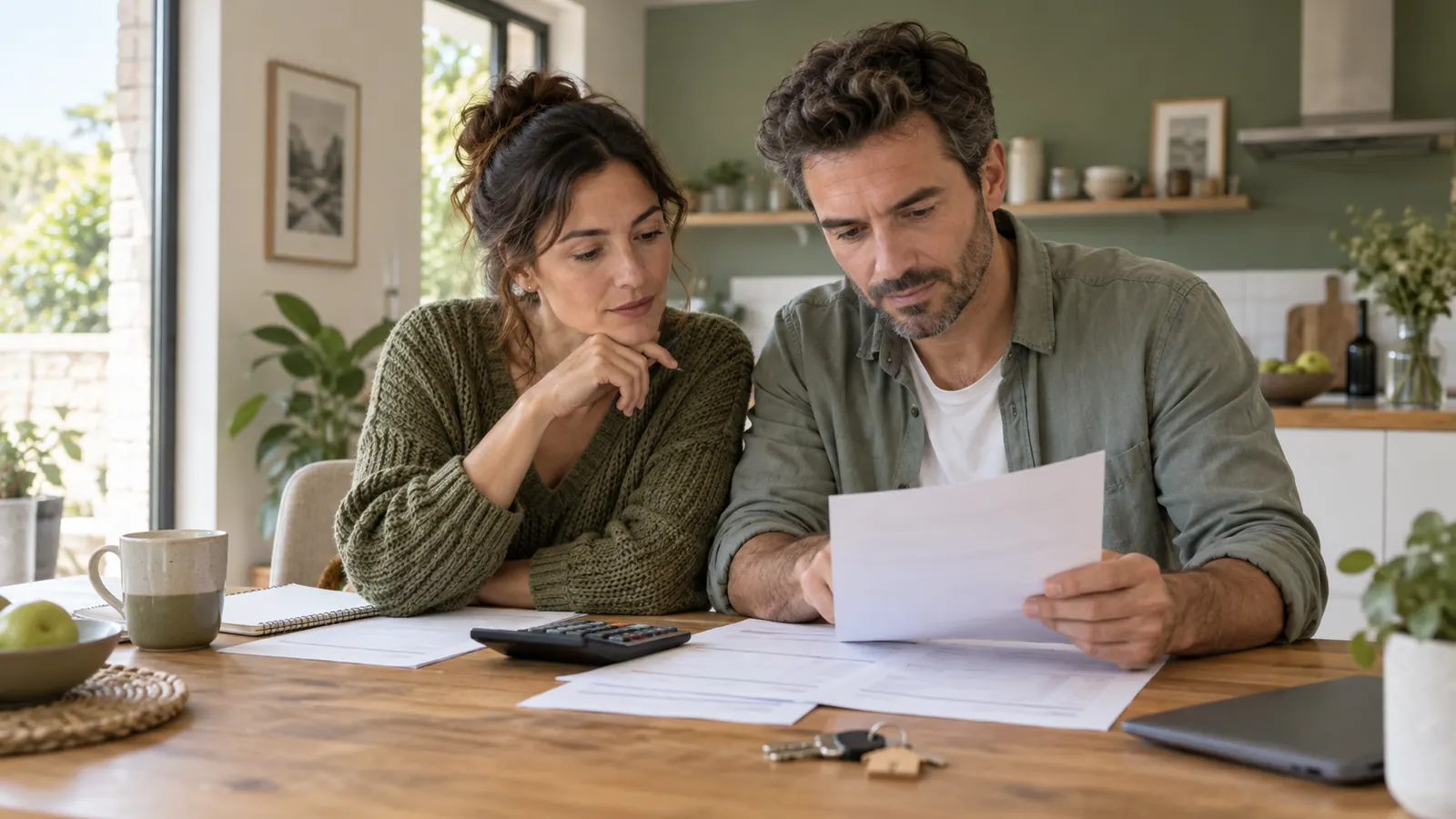Deux personnes préparant un budget de crédit immobilier