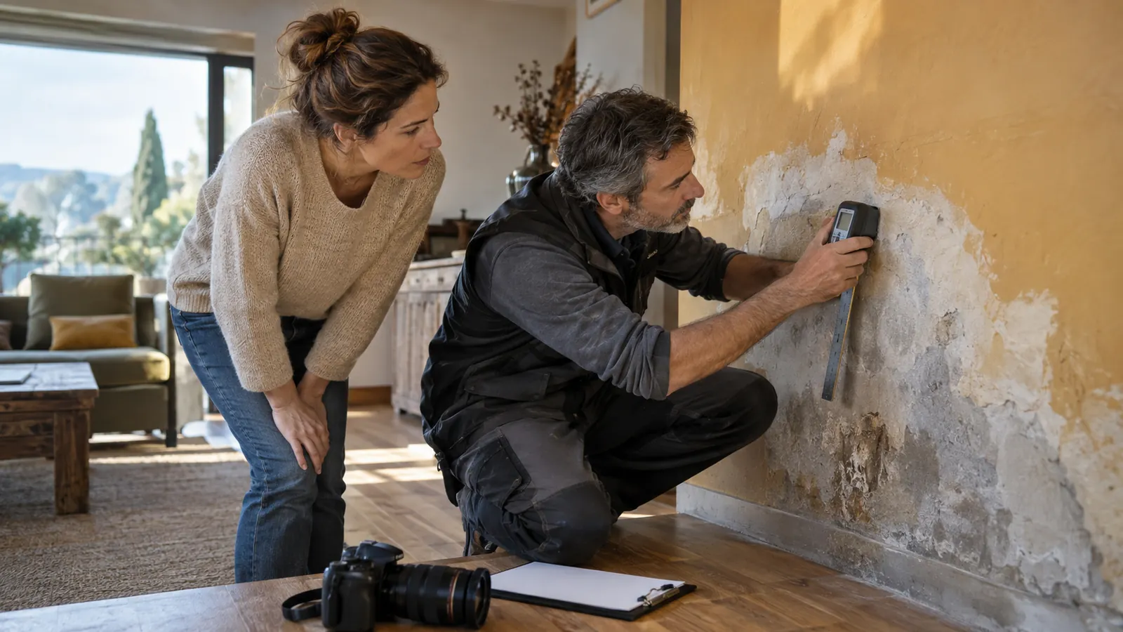 Propriétaire suivant l’expertise des dommages de son logement