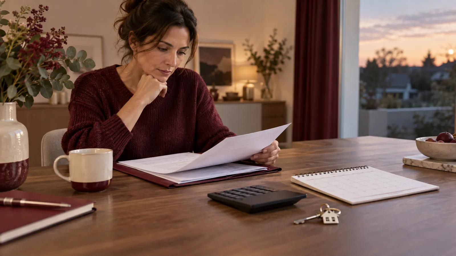 Emprunteuse relisant une offre de prêt immobilier