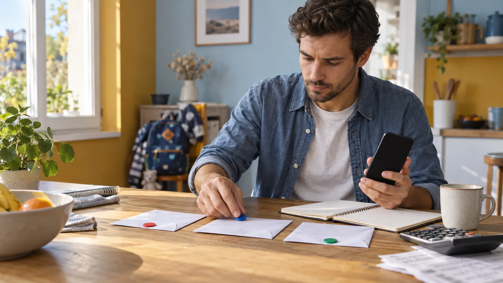 Parent contrôlant son budget après un rejet de prélèvement